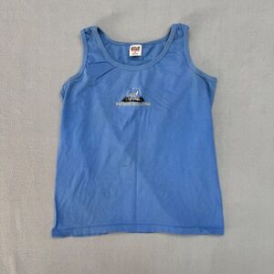 Anvil Tank Top Size M Blue Vintage Wolf Haven Embroidered Nature Men